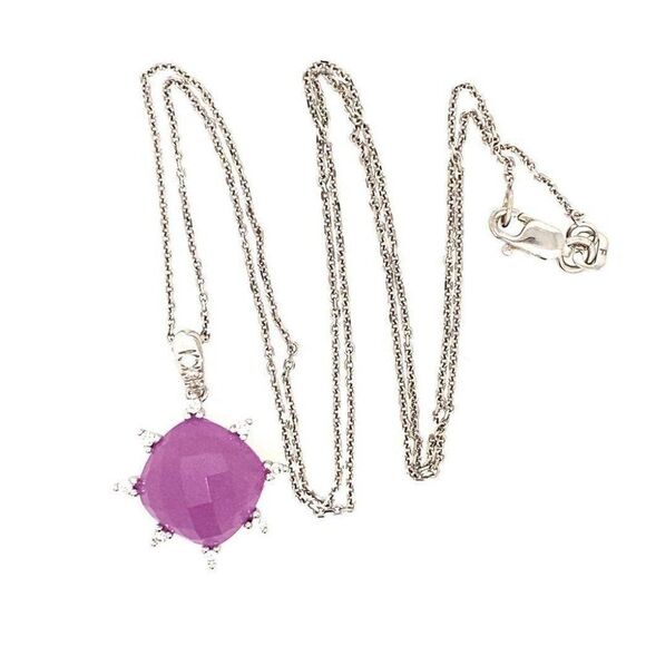 14k Purple Gem/Diamonds Necklace - Picture 6 of 10